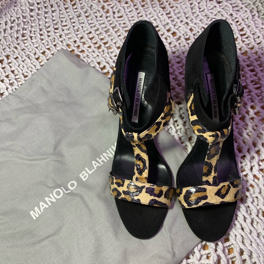 Manolo Blahnik Leopard Print Heels
